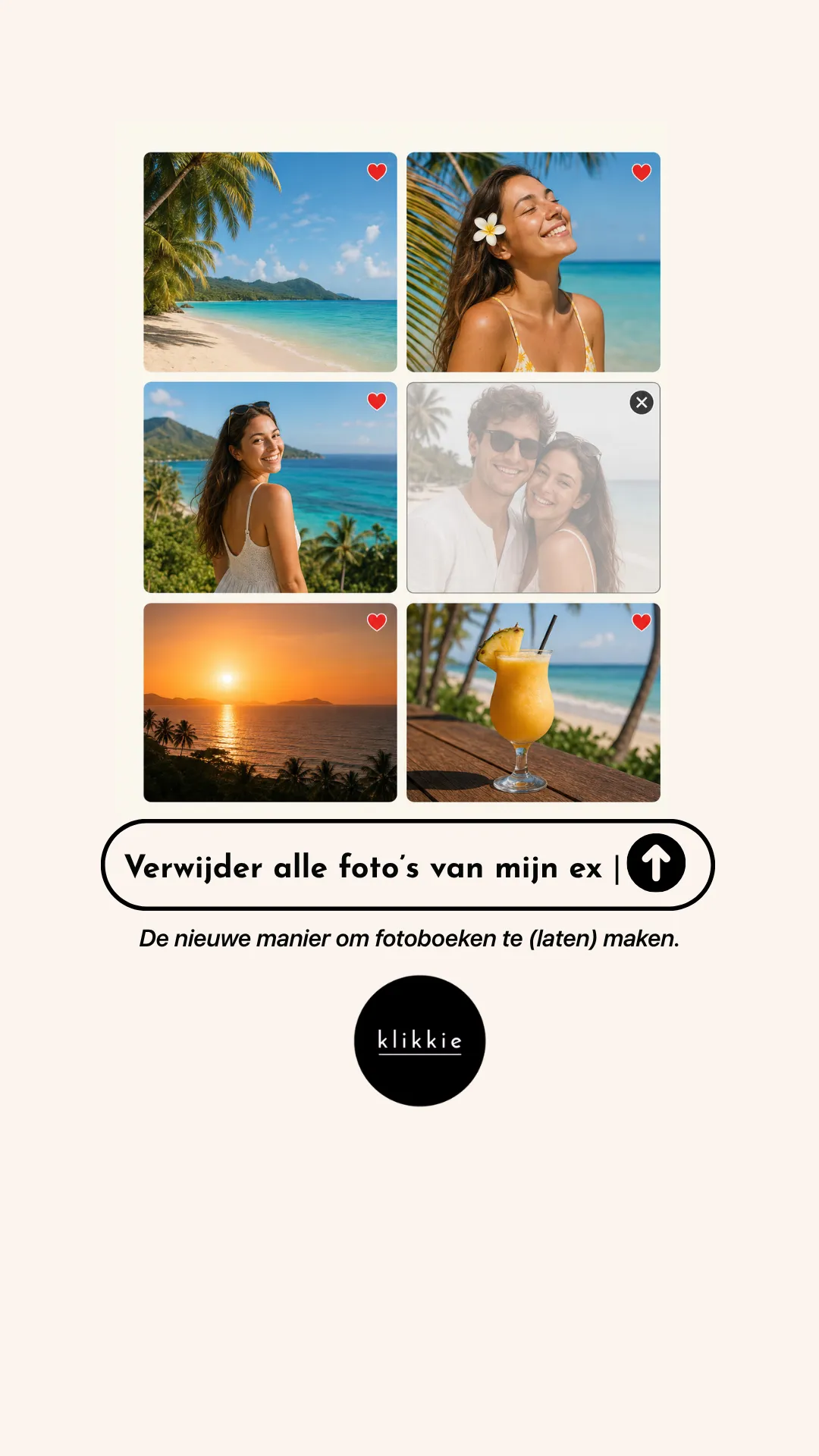 Dans klikkie tu choisis quelles photos de vacances entrent dans ton livre photo